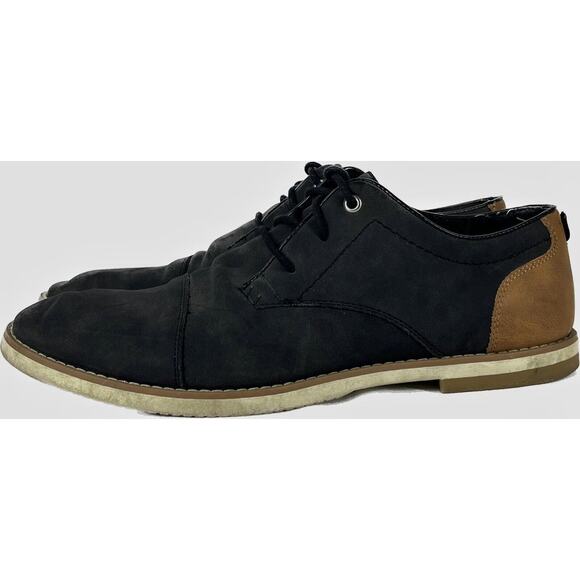Steve Madden Falout Black Suede Oxford Dress Shoes Almond Toe Men's 11.5 US - Picture 2 of 8